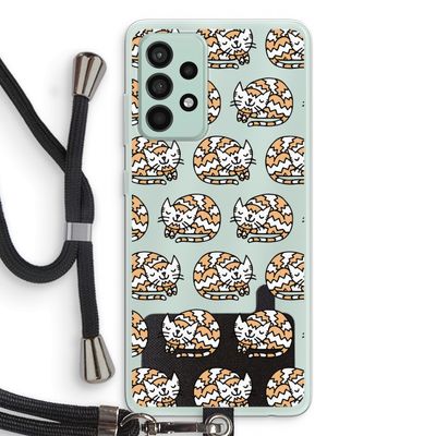 Slapende poes: Samsung Galaxy A52s 5G Transparant Hoesje met koord