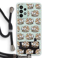 Slapende poes: Samsung Galaxy A52s 5G Transparant Hoesje met koord