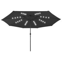 VidaXL Parasol met led-verlichting 400 cm zwart