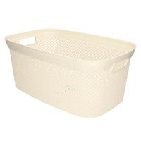 1x Creme wit wasmand 35 liter 34 x 54 x 23 cm huishouden