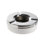 Ronde terras asbak zilver RVS 9,5 x 3.2 cm