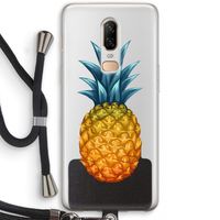 Grote ananas: OnePlus 6 Transparant Hoesje met koord