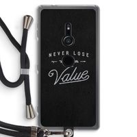 Never lose your value: Sony Xperia XZ2 Transparant Hoesje met koord