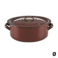 Kookpot met Deksel Quid Classic Bruin Geëmailleerd Staal Afmetingen 16 cm