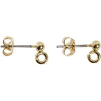 Creativ Company Oorsteker, l: 13 mm, d 3,8 mm, gatgrootte 0,8 mm, verguld, 10 stuk/ 1 doos