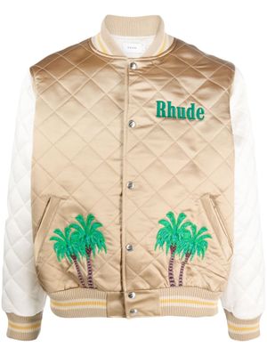 RHUDE veste bomber en satin - Marron