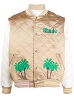 RHUDE veste bomber en satin - Marron - thumbnail