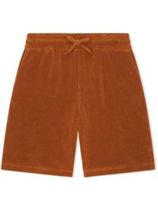 Dolce & Gabbana Kids short de sport Terry à plaque logo - Marron