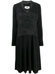 MM6 Maison Margiela robe à empiècement en maille - Noir