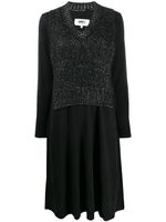 MM6 Maison Margiela robe à empiècement en maille - Noir MM6 Maison Margiela robe à empiècement en maille - Noir