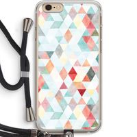 Gekleurde driehoekjes pastel: iPhone 6 PLUS / 6S PLUS Transparant Hoesje met koord