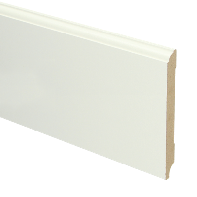 MDF Eigentijdse plint 120x12 voorgelakt RAL9010 - lengte 240cm