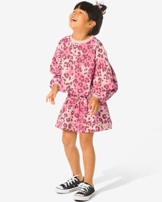 HEMA Kinderkledingset comfy fit sweatstof dierenprint roze (roze)