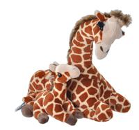 Pluche gevlekte giraffe met baby knuffel 38 cm speelgoed   -