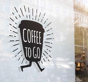 Tekst sticker coffee to go