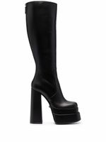 Versace bottes en cuir à talon haut - Noir Versace bottes en cuir à talon haut - Noir