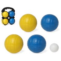 1x Kleine jeu de boules sets met 4 gekleurde ballen in draagtas   -