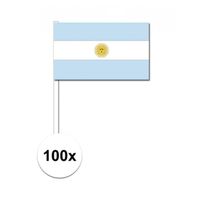 100x Argentinie decoratie papieren zwaaivlaggetjes   - - thumbnail