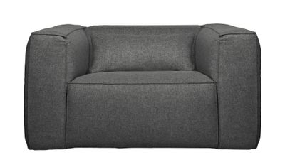 WOOOD Fauteuil 'Bean' Met Kussen, kleur Middengrijs Gemeleerd