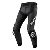 REV'IT! Apex Pants, Leder motorbroek heren, Zwart Wit kort