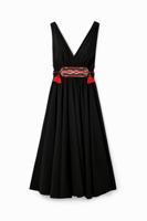Midi-jurk met riem Stella Jean - BLACK - L