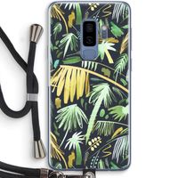 Tropical Palms Dark: Samsung Galaxy S9 Plus Transparant Hoesje met koord
