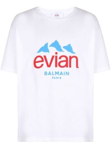 Balmain x Evian t-shirt à logo imprimé - Blanc