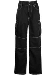 Marine Serre pantalon cargo à taille haute - Noir