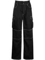 Marine Serre pantalon cargo à taille haute - Noir - thumbnail