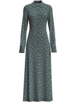 Margherita MACCAPANI robe-chemise longue Andre à logo en jacquard - Vert