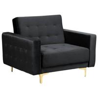 Beliani - ABERDEEN - Fauteuil - Zwart - Fluweel