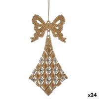 Kerstversiering Lasso Ruiten champagne Plastic Purpurine 7,5 x 1 x 15,5 cm (24 Stuks)