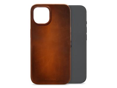 Mobilize Mobilize Magsafe Compatible Premium Leather Case Apple iPhone 15 Burned Cognac