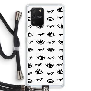 Eye pattern #2: Samsung Galaxy S10 Lite Transparant Hoesje met koord