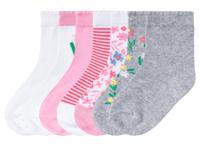 lupilu 7 paar peuters sokken (19/22, Bloemen/roze/grijs/wit)
