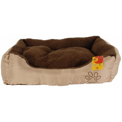 Hondenmand / hondenkussen - beige/bruin - 61 x 48 cm - polyester stof - slaapplek