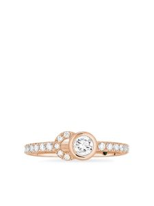 Courbet bague CO en or rose recyclé 18ct demi-pavée de diamants crées en laboratoire