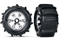 Traxxas - Tires & wheels, assembled, glued Paddle (Geode chrome wheels) (TRX-5672) - thumbnail