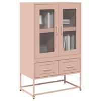 Hoge kast 68x39x111,5 cm staal roze