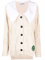GANNI cardigan en maille épaisse à boutonnière - Tons neutres