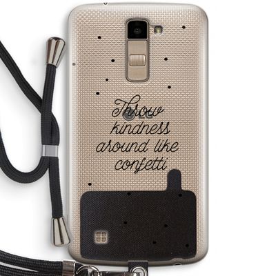 Confetti: LG K10 (2016) Transparant Hoesje met koord