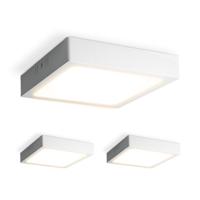 Set van 3 Carolina opbouwspots vierkant - 12 Watt 1160 Lumen - Wit - 2700K warm wit - LED downlight - IP20 stofdicht - 160mm