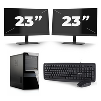 HP Pavilion 7000 Micro Tower - Intel Core i7-2e Generatie - 16GB RAM - 256GB SSD - Windows 10 + 2x 23 inch Monitor