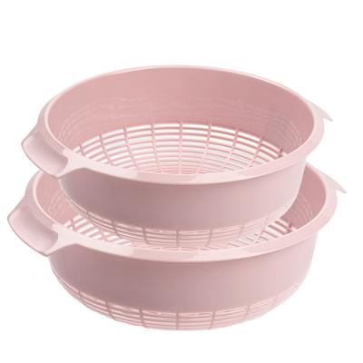 Plasticforte kunststof keuken vergieten - combi set - roze - 27 x 10 cm en 23 x 9 cm