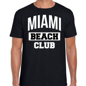 Miami beach club zomer t-shirt zwart voor heren