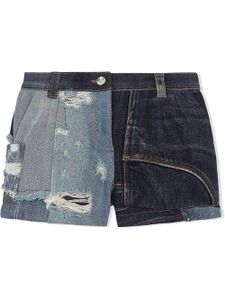 Dolce & Gabbana Kids short en jean à détail de patch - Bleu