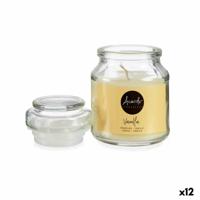 Geurkaars Vanille Beige Glas Was (7 x 10 x 7 cm) (12 Stuks)