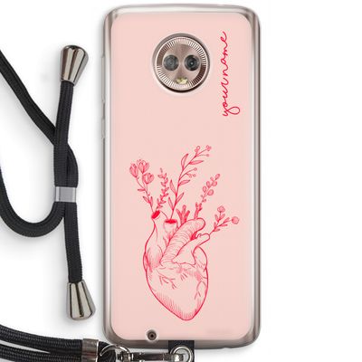 Blooming Heart: Motorola Moto G6 Transparant Hoesje met koord
