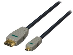 Bandridge 2m HDMI HDMI kabel HDMI Type A (Standaard) HDMI Type D (Micro) Zwart, Grijs