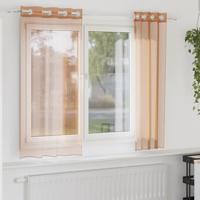 VidaXL Gordijnen voile met doorvoertules 2 st terracotta